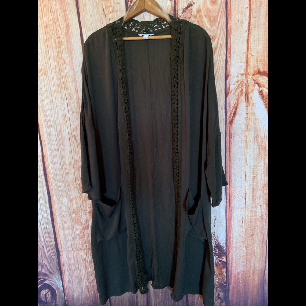 Boutique Cardigan Army Green NWOT